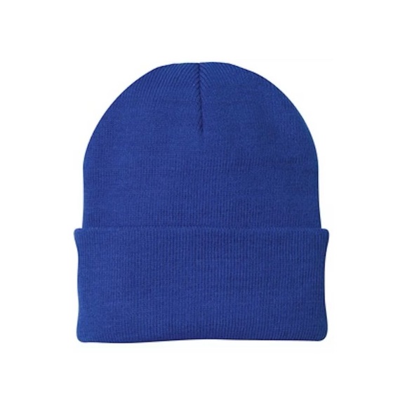 NWOT Royal Blue Unisex Cuffed Beanie - Picture 1 of 1